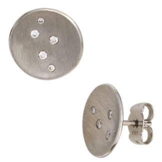 Ohrstecker rund 950 Platin matt mit 10 Brillanten