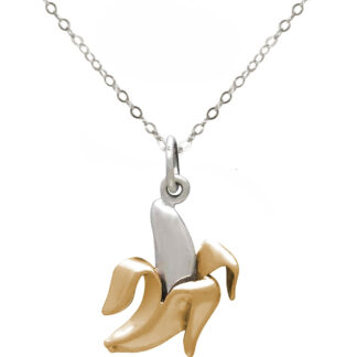 Collier "Banane" 925 Silber/teilvergoldet