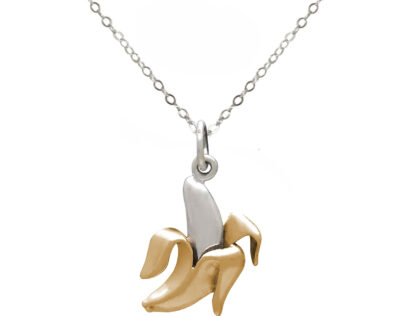 Collier "Banane" 925 Silber/teilvergoldet