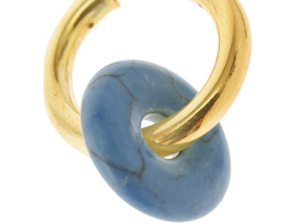 Creolen 925 Silber/vergoldet mit 2 Lapis Lazuli Ringform
