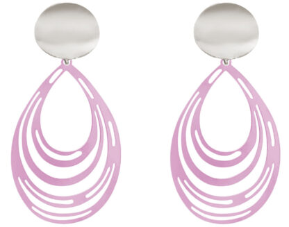 Ohrstecker “Tropfen – modern” rosa und 925 Silber