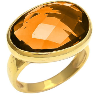 Ring 925 Silber/vergoldet mit Citrin