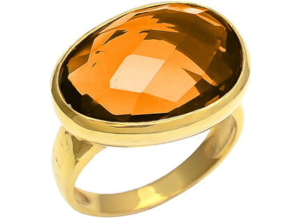 Ring 925 Silber/vergoldet mit Citrin