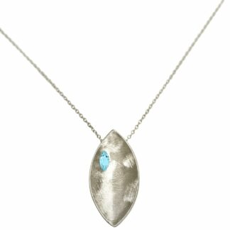 Collier “Marquise” 925 Silber mit Quarz hellblau