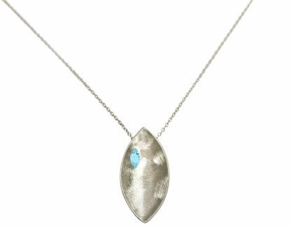 Collier “Marquise” 925 Silber mit Quarz hellblau