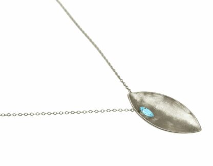 Collier “Marquise” 925 Silber mit Quarz hellblau