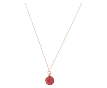 Collier 925 Silber/rosévergoldet mit Rubin rund