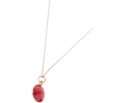 Collier 925 Silber/rosévergoldet mit Rubin rund