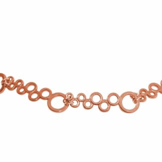 Collier “Bubbles” Silber/rosévergoldet mit Seidenband schwarz