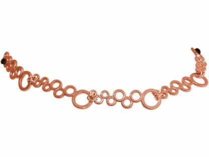 Collier “Bubbles” Silber/rosévergoldet mit Seidenband schwarz