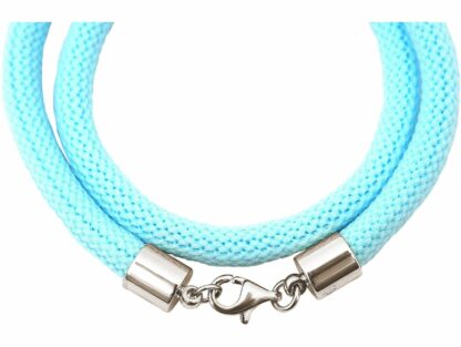 Wickelarmband Nylon hellblau mit "Libelle" 925 Silber