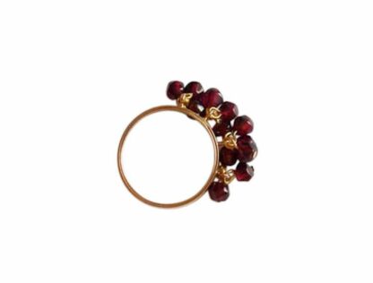 Ring vergoldet mit Granat Edelsteinen rot beweglich