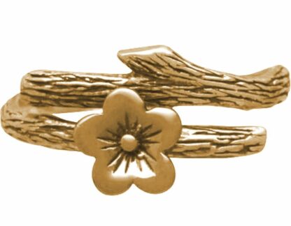 Ring "Kirschblüte" mit Zweig 925 Silber/vergoldet