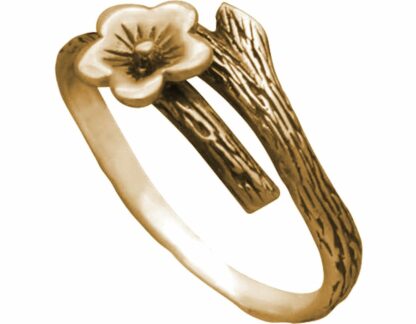 Ring "Kirschblüte" mit Zweig 925 Silber/vergoldet