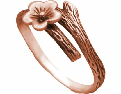 Ring "Kirschblüte" mit Zweig 925 Silber/rosévergoldet