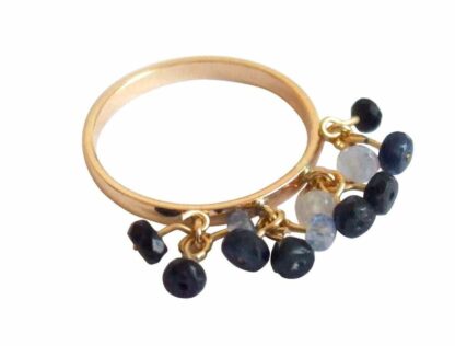 Ring vergoldet mit Saphiren blau beweglich