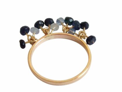 Ring vergoldet mit Saphiren blau beweglich