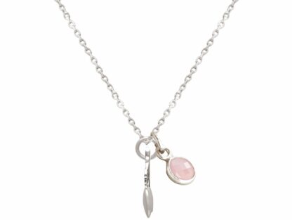 Collier “Kirschen” 925 Silber mit Rosenquarz