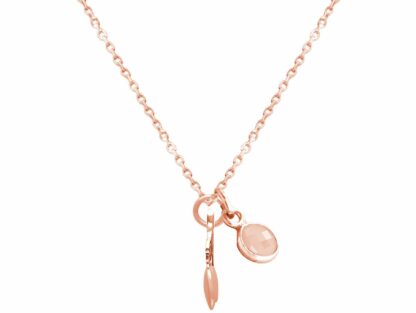 Collier "Kirschen" 925 Silber/rosévergoldet mit Rosenquarz