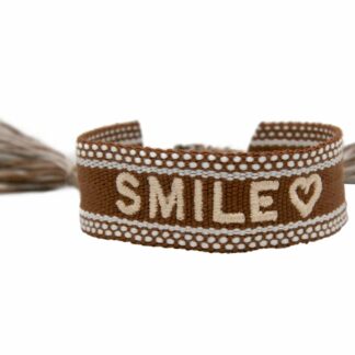 Armband Baumwolle braun "Smile"