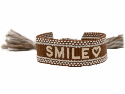 Armband Baumwolle braun "Smile"