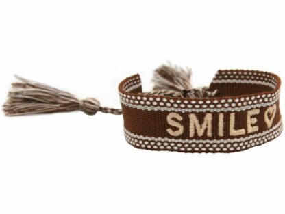 Armband Baumwolle braun "Smile"