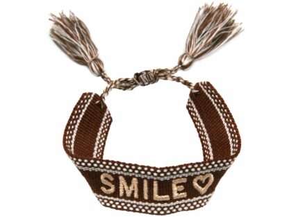 Armband Baumwolle braun "Smile"