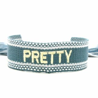 Armband “Pretty” Baumwolle grau/blau