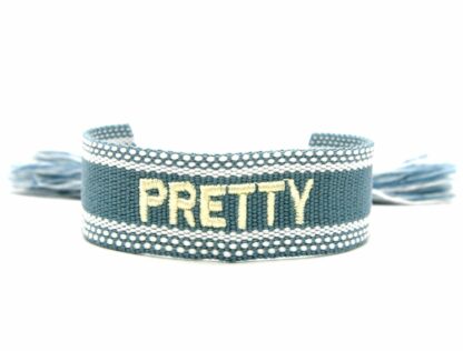 Armband “Pretty” Baumwolle grau/blau