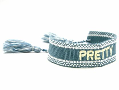 Armband “Pretty” Baumwolle grau/blau