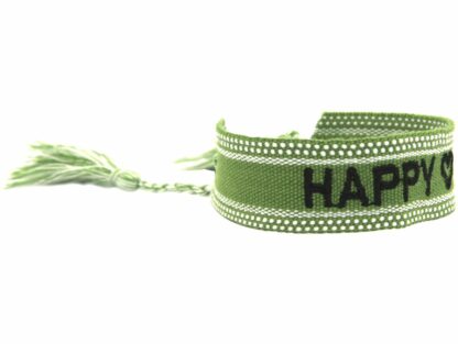 Armband "Happy" Baumwolle grün