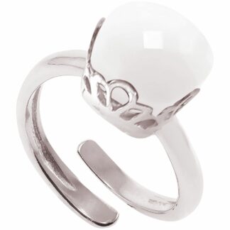 Ring 925 Silber mit Chalcedon weiß