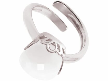Ring 925 Silber mit Chalcedon weiß