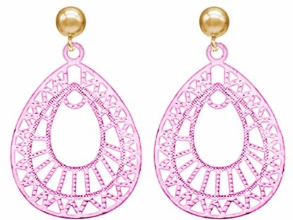 Ohrstecker "Tropfen asymmetrisch" Silber/vergoldet pink powder