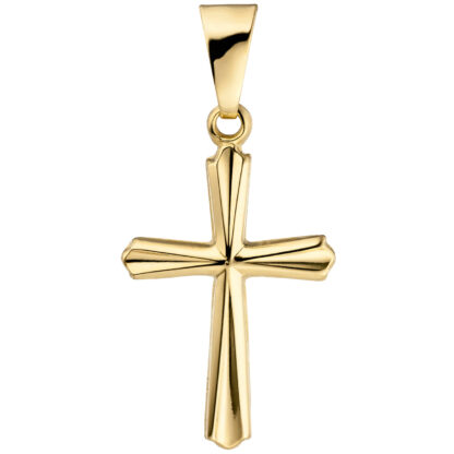 Anhänger "Kreuz" 375 Gelbgold