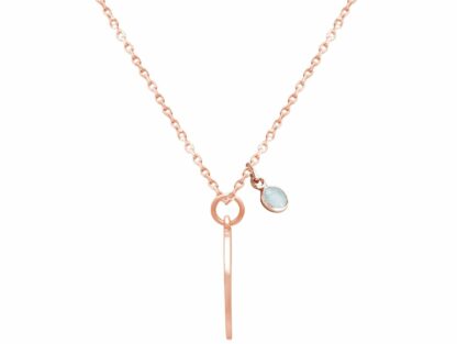 Collier "Komet" 925 Silber/rosévergoldet mit Chalcedon