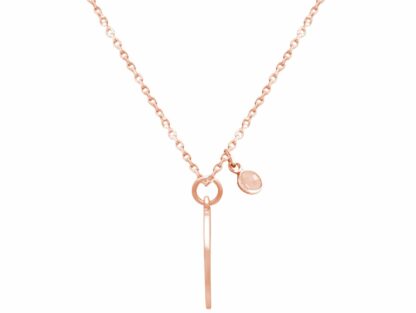 Collier "Komet" 925 Silber/rosévergoldet mit Rosenquarz