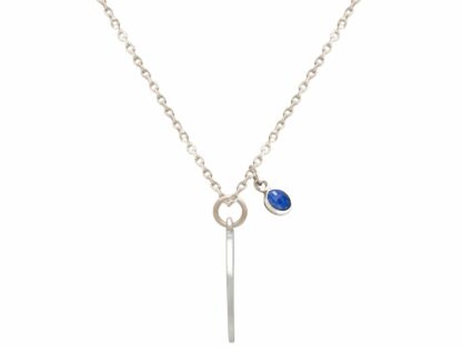 Collier "Komet" 925 Silber mit Saphir in blau