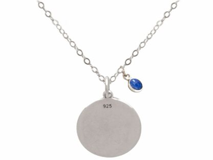 Collier "Komet" 925 Silber mit Saphir in blau