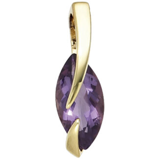 Anhänger 585 Gelbgold mit Amethyst violett