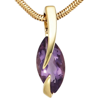 Anhänger 585 Gelbgold mit Amethyst violett