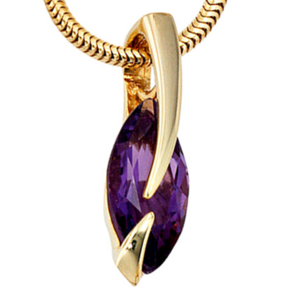 Anhänger 585 Gelbgold mit Amethyst violett