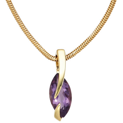 Anhänger 585 Gelbgold mit Amethyst violett