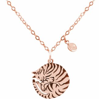 Collier "Schlummerrolle" 925 Silver/rosévergoldet mit Rosenquarz