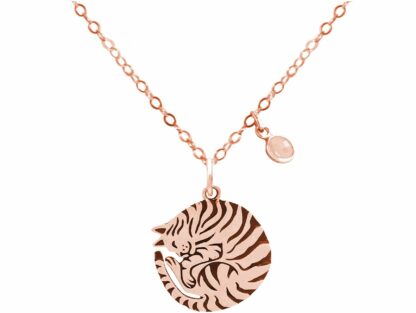 Collier "Schlummerrolle" 925 Silver/rosévergoldet mit Rosenquarz