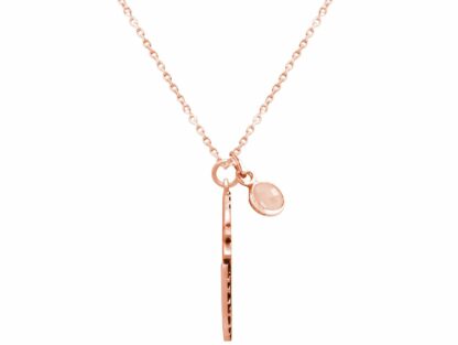 Collier "Schlummerrolle" 925 Silver/rosévergoldet mit Rosenquarz