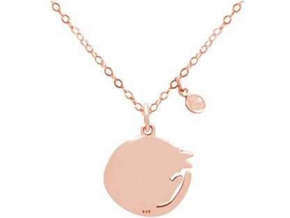 Collier "Schlummerrolle" 925 Silver/rosévergoldet mit Rosenquarz