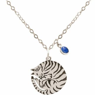 Collier "Schlummerrolle" 925 Silber mit Saphir in blau