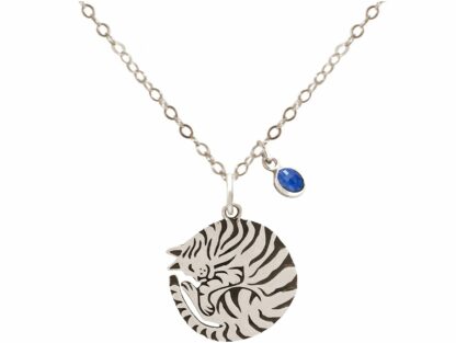 Collier "Schlummerrolle" 925 Silber mit Saphir in blau