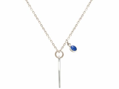 Collier "Winterwald" 925 Silber mit Saphir in blau